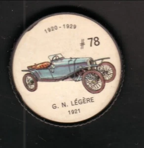 1962 Jello Hostess Canadian Famous Cars Coin #78 1921 G N Legere - Picture 1 of 1