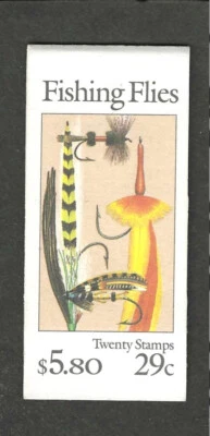 #BK189 29c FISHING FLIES BOOKLET OF 20 MNH - Image 1 of 2