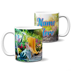 Personalised Gardening Tools Mug Flowers Garden Mum Grandma Gift KSU33 - Picture 1 of 8