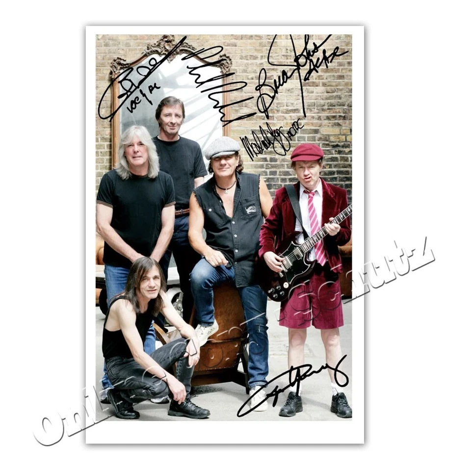 ACDC Brian + Cliff + Angus + Malcom + Phil Rudd ++ Autogrammfoto / autograph - Bild 1 von 1