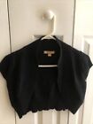 LIMITED EDITION CROPPED BLACK CAPPED SHORT SLEEVE SWEATER SIZE SMALL