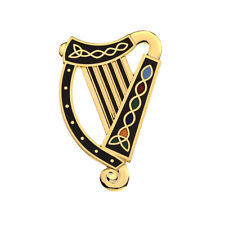 Irish Harp Brooch Gold Plated Brand New Gift Packaging