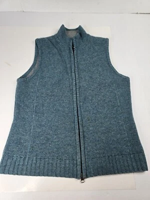 Eddie Bauer Women’s Lambswool Blend Full Zip Knit Sweater Vest M Medium County - Image 1 of 4