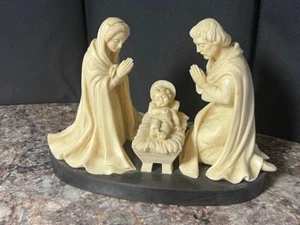 Vintage BIANCHI G RUGGERI Holy Family Italy Alabaster Resin Nativity Scene - Picture 1 of 7