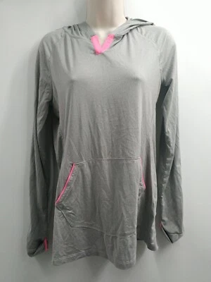 Top pulóver gris con capucha de manga larga de secado rápido talla M de capa 8 Performance para mujer Foto 1 de 4