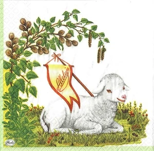 4 x Single Paper Napkins Decoupage Craft Table Easter Lamb 72 - Picture 1 of 2