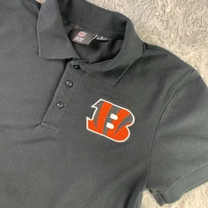 Cincinnati Bengals Polo Shirt Mens Small Black Orange Knit NFL Team Football - Picture 1 of 9