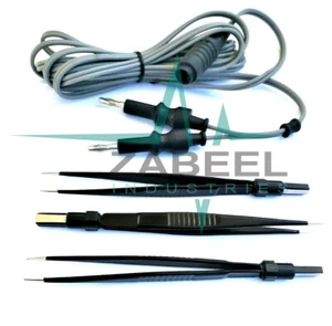 3 fórceps bipolares rectos 14 cm con cable 3 MTR instrumentos veterinarios - Imagen 1 de 3