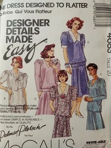 Top blusa gonna UC tg 20 vintage anni 90 modello cucito McCall's 4683 manica a sbuffo - Foto 1 di 2