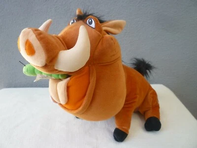 VTG 2002 The Lion King Pumbaa Talking Plush Warthog Feed Me Hasbro Says 8 Lines - Image 1 of 4