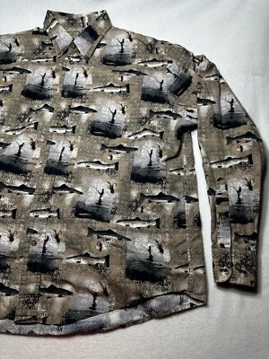 Camisa Munsingwear Para Hombre Talla XL Manga Larga Abotonada Pesca con Mosca Trucha Salmón Foto 1 de 4