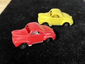 Aurora Vintage 1973 Speed Line Cars Red Yellow Willys Gasser Cigar Box Car Lot - Picture 1 of 6