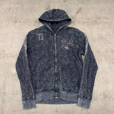 Sudadera con Capucha AFFLICTION Y2K Reversible Cremallera Completa Para Mujer Talla L Grunge Distressed Foto 1 de 4