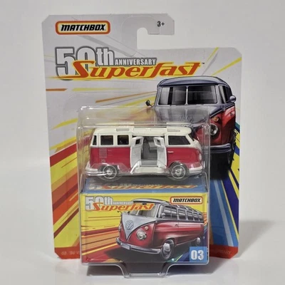 Matchbox 50th Anniversary Superfast белый/красный '59 Volkswagen 23 микроавтобус  - Изображение 1 из 4
