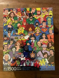 DC Comics Original 1500 Piece Puzzle Aquarius Superhero Team Up NEw SEALED - Picture 1 of 11
