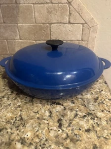 Le Creuset Buffet Casserole 12 Inch  Harmonic Blue Cast Iron France Nice! - Picture 1 of 7