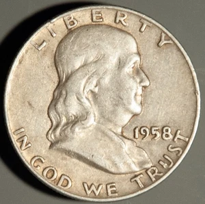 1958-D Franklin Half Dollar (.900 Silver) **Very Fine** Condition - Picture 1 of 2