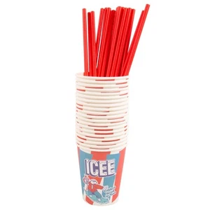 Offiziell lizenzierte ICEE Slushie Tassen & Strohhalme Packung - 20 Tassen & 20 Strohhalme - Bild 1 von 5