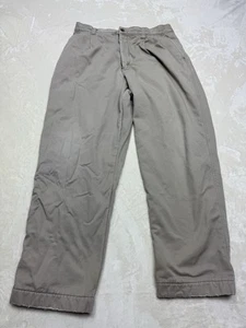 Eddie Bauer Pants Mens 34 Beige Fleece Lined Relaxed Fit 34 X 30 Vintage - Picture 1 of 13