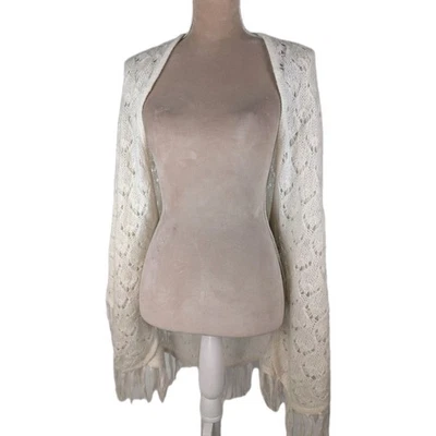 Poncho cárdigan Sleeping On Snow Anthropologie suéter lana pointelle alpaca Foto 1 de 4