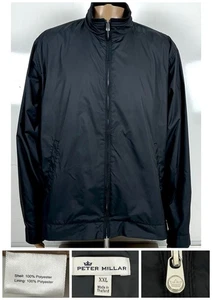 Peter Millar Men's Full Zip Golf Windbreaker Jacket Size XXL Black - Picture 1 of 14