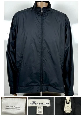 Peter Millar Men's Full Zip Golf Windbreaker Jacket Size XXL Black - Image 1 of 4