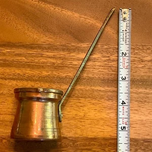 Vtg Turkish Etched Hammered Copper Coffee Pot Brass Handle Handmade Serving - Picture 1 of 24