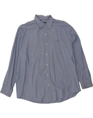 CHAPS Mens Shirt 2XL Blue Pinstripe Cotton BY03 - Image 1 of 4