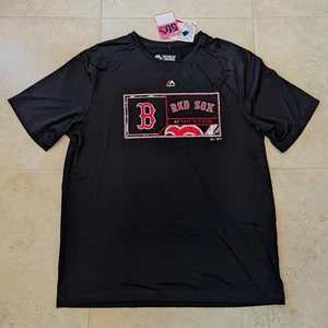 Majestic Boston Red Sox MLB Baseball Black T-Shirt Medium Short Sleeve - Picture 1 of 7