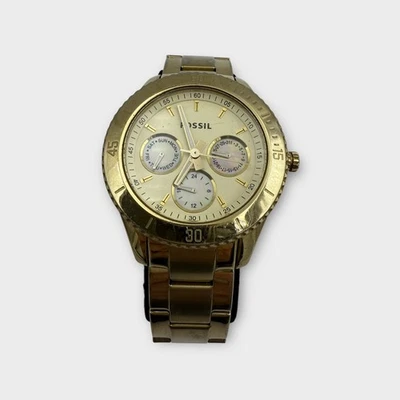 Fossil Stella ES2820 Women's Stainless Steel Gold Analog Dial Quartz (SPG045648) - Image 1 of 4