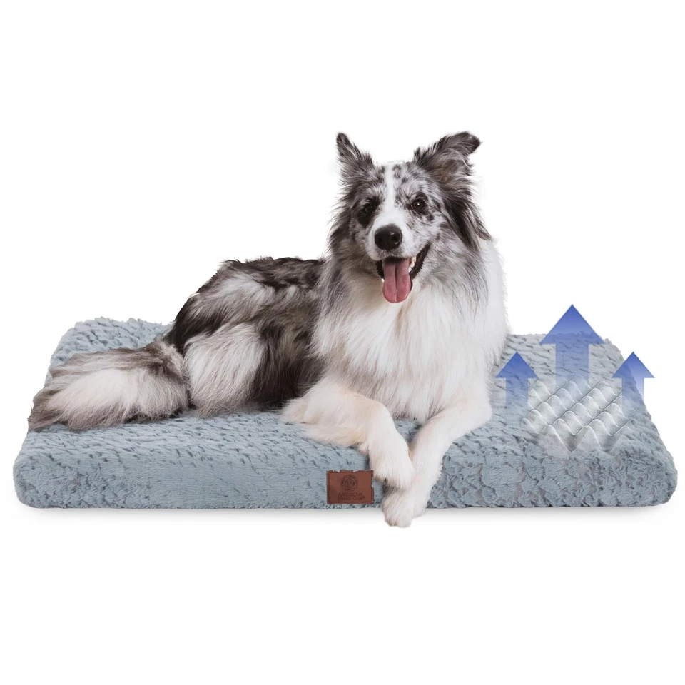 Orthopedic Memory Foam Dog Crate Mat, Egg Crate Foam Cushion, Washable Cover,... - Image 1 of 4