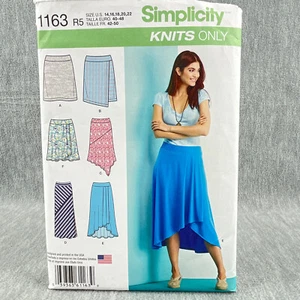 Faldas Simplicity 1163 talla grande rectas simuladas envolventes faltas talla 14 22 patrón - Imagen 1 de 4