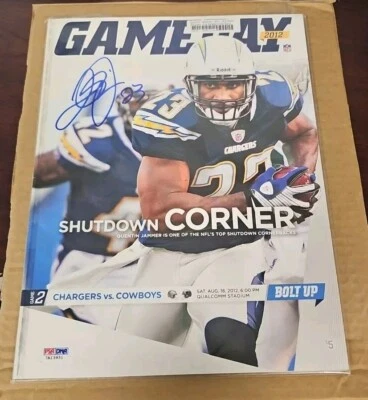 Quentin Jammer Signed Game Day 2012 Magazine PSA COA - Image 1 of 2