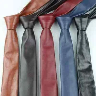 Neck Tie For Men Lambskin Handmade Leather Festive Stylish Designer Collection - Image 1 of 2