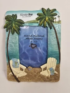 Siesta Key FLORIDA 3D Tropical Beach Ocean Palm Tree Picture Frame 4" X 6" Photo - Picture 1 of 4