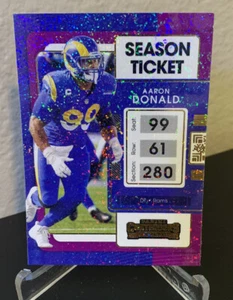 2021 Contenders Aaron Donald (Ultra Rare) STARDUST PURPLE SEASON TICKET SSP #56 - Picture 1 of 2