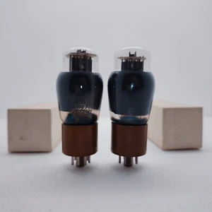6L6GAY Röhre Sylvania smoked glass black plate square getter 50s matched pair - Picture 1 of 3