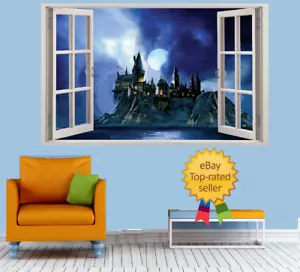 Castle - Hogwarts Wizard 3d Effect Window Wall View Sticker Poster 63 - Picture 1 of 1