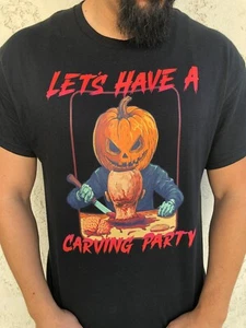 Halloween T-Shirt “Let's Have a Carving Party” Spooky Scary Horror Theme - Picture 1 of 3