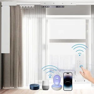Abridor de cortinas de control de aplicaciones WiFi para hogar inteligente con pistas de cortinas motorizadas de 126"" EE. UU. - Imagen 1 de 7