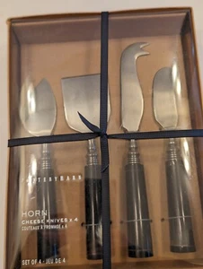 Pottery Barn Horn Cheese Knives X 4 - Picture 1 of 6