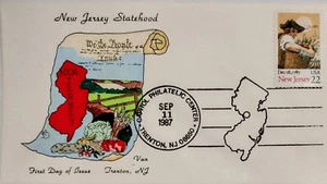 VAN NATTA NEW JERSEY STATEHOOD HAND PAINTED HP FIRST DAY COVER FDC - Picture 1 of 1