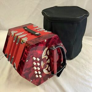 20 Button  Concertina Accordion With Carrying Bag