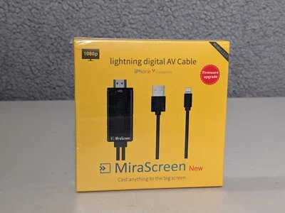 MiraScreen LD10 cavo AV digitale FHD 1080p HDMI USB NUOVO CON SCATOLA iPhone - Immagine 1 di 2