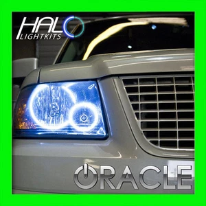 2003-2006 Ford Expedition Weiß LED Licht Scheinwerfer Halo Set Von Orakel - Bild 1 von 5