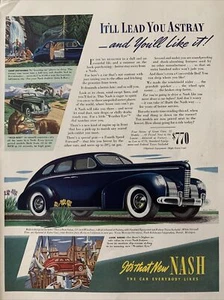 1939 vintage Nash motors print ad. It'll Lead You Astray And You'll Like It! - Picture 1 of 1