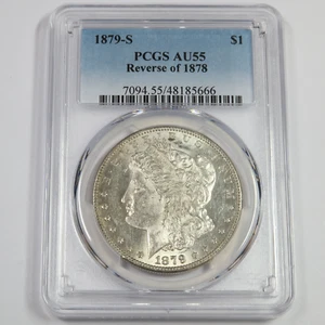 1879 S Reverse of 1878 PCGS AU55 - Silver Morgan Dollar - $1 US Coin #46997B - Picture 1 of 2