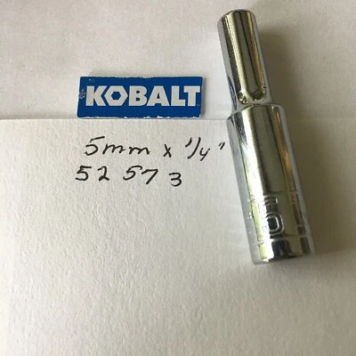 Kobalt 5 mm x 1/4" Dr  Deep Chrome Socket  6 Pt  # 52573 Free USA Shipping - Image 1 of 3