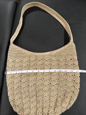 Cartera tejida Croft And Barrows nueva sin etiquetas difícil de encontrar beige claro Foto 1 de 4