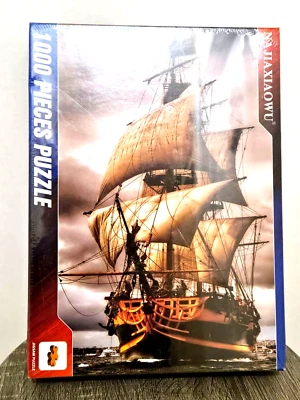 Rompecabezas Galeón Barco Pirata Sello de Fábrica Najiaxiaowu 1000 Piezas de Madera 30x20 Foto 1 de 4